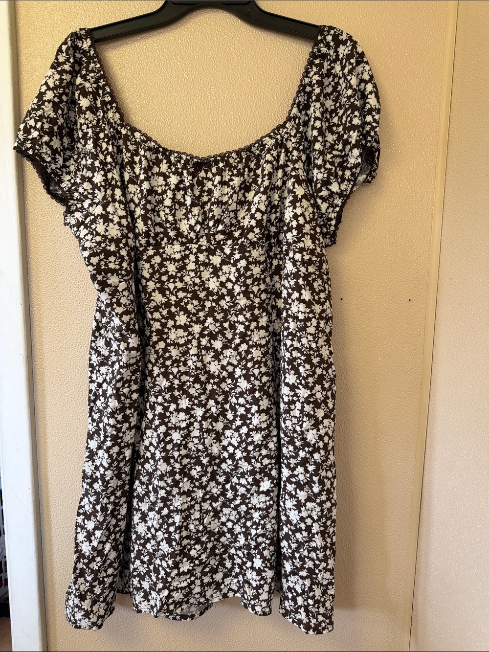 No Boundaries Brown and White Floral Mini Dress